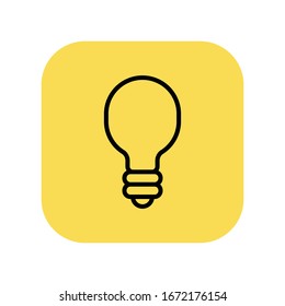 Lightbulb icon, symbol of idea. Vector pictogram.
