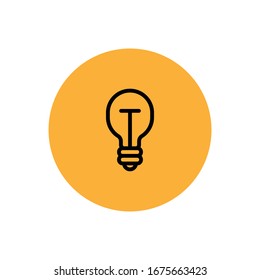 Lightbulb icon, symbol of idea. Vector pictogram.