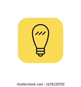 Lightbulb icon, symbol of idea. Vector pictogram.
