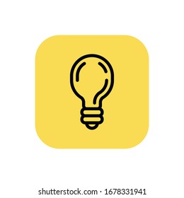 Lightbulb icon, symbol of idea. Vector pictogram.