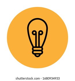 Lightbulb icon, symbol of idea. Vector pictogram.
