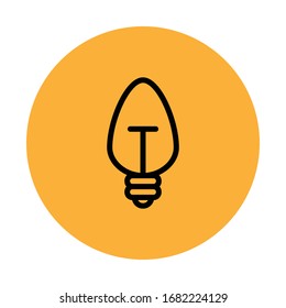 Lightbulb icon, symbol of idea. Vector pictogram.