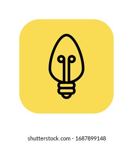 Lightbulb icon, symbol of idea. Vector pictogram.