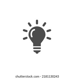 Lightbulb icon symbol. Light lamp creatively idea.