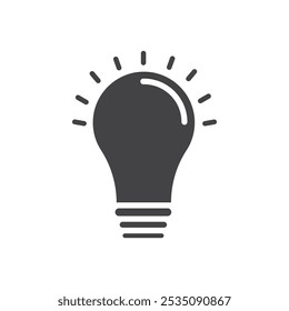 Lightbulb icon Symbol mark in filled style