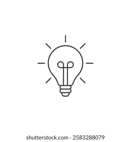 Lightbulb icon symbol vector illustration isolated on white background