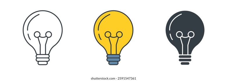 Lightbulb icon symbol vector illustration isolated on white background