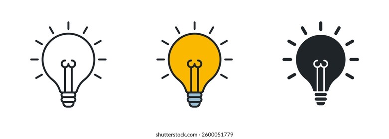 Lightbulb icon symbol vector illustration isolated on white background
