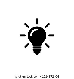 Símbolo de icono de bombilla de luz vector sobre fondo blanco