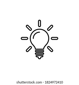 Símbolo de icono de bombilla de luz vector sobre fondo blanco