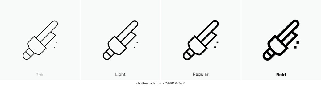 lightbulb icon. Thin, Light Regular And Bold style design isolated on white background