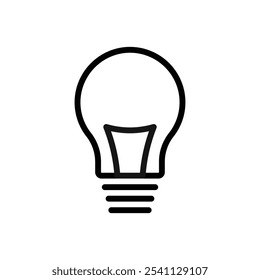 Lightbulb icon Thin line flat illustration