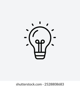 Lightbulb icon in tree different line stroke sizes.