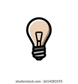 Lightbulb icon turned off, representing no idea or power off