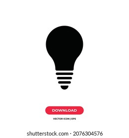 Vector de icono de bombilla. Signo de bombilla