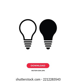 Lightbulb icon vector. Bulb sign