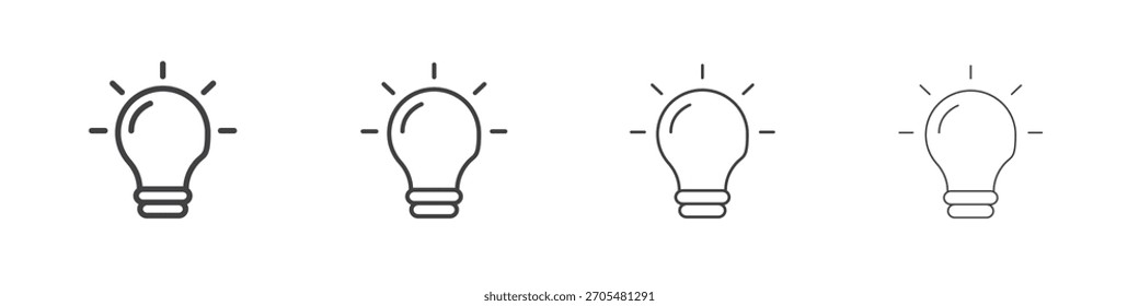 Lightbulb icon vector collection, illustration logo template in trendy thin line editable strokes style.