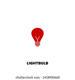 lightbulb icon. lightbulb vector design. sign design. red color