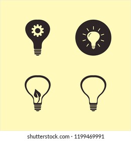 lightbulb icon. lightbulb vector icons set bulb leaf, idea and bulb