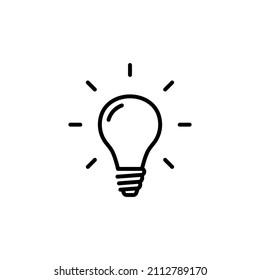 Lightbulb Icon Vector Ideas Incandescent Light Stock Vector (Royalty ...