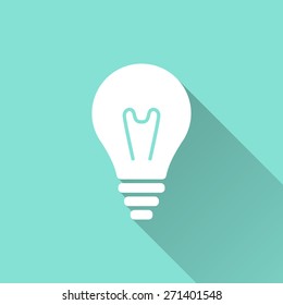 Lightbulb icon. Vector illustration, flat design. 