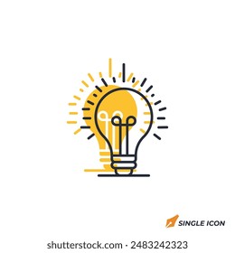 Lightbulb icon vector illustration. Lightbulb symbol isolated on white background.