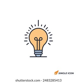 Lightbulb icon vector illustration. Lightbulb symbol isolated on white background.