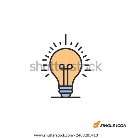 Lightbulb icon vector illustration. Lightbulb symbol isolated on white background.