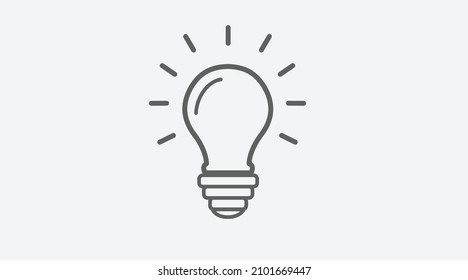 Icono de la bombilla. Ilustración aislada vectorial de una luz o idea