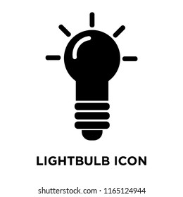 Lightbulb icon vector isolated on white background, Lightbulb transparent sign , dark pictogram