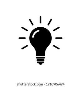 vector de icono de bombilla. luz, ideas, símbolo de creatividad ilustración vectorial