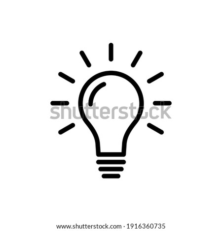 Lightbulb icon vector. Outline bulb, creative ideas, solution icon symbol design