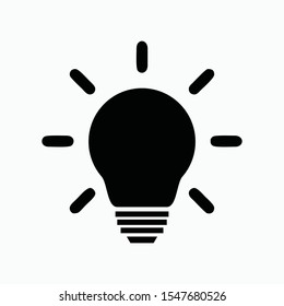 símbolo de signo vectorial de la bombilla ligera aislado