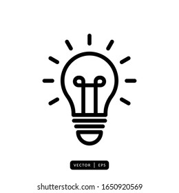 Lightbulb Icon Vector - Sign Or Symbol