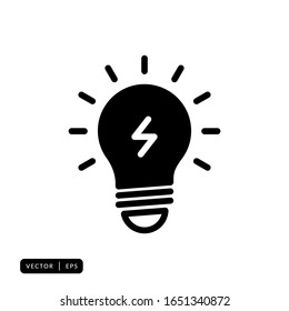 Lightbulb Icon Vector - Sign or Symbol