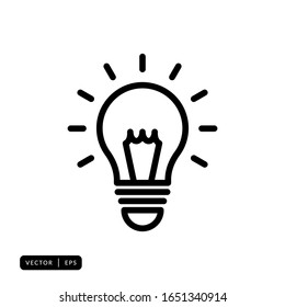 Lightbulb Icon Vector - Sign or Symbol