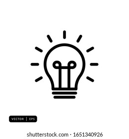Lightbulb Icon Vector - Sign or Symbol