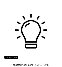 Lightbulb Icon Vector - Sign or Symbol