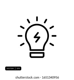 Lightbulb Icon Vector - Sign or Symbol