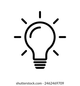 Lightbulb icon vector, success thinking strategy symbol Solution, thinking concept, lighting, electric lamp. Electricity, shine.