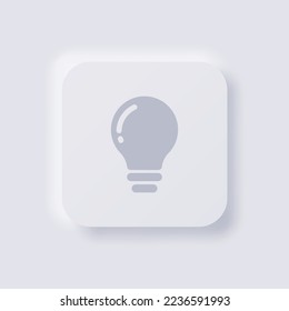 Lightbulb icon, White Neumorphism soft UI Design for Web design, Application UI and more, Button, Vector.