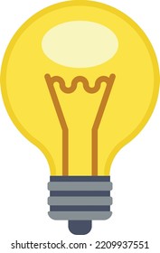 Glühbirnen-Symbol. Gelbes elektrisches Licht. Leuchtensymbol