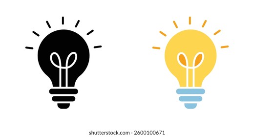 Lightbulb icons collection vectors for web ui
