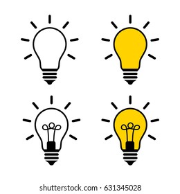 Lightbulb icons on white background      