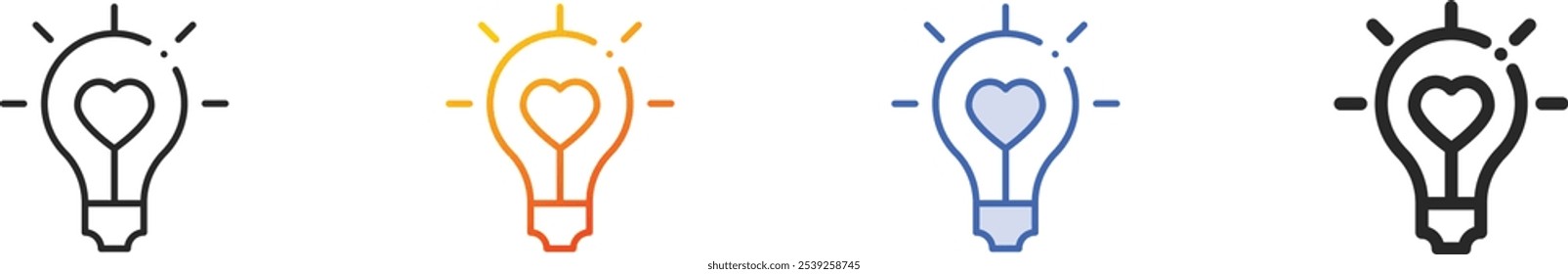 lightbulb icon.Thin Linear, Gradient, Blue Stroke and bold Style Design Isolated On White Background