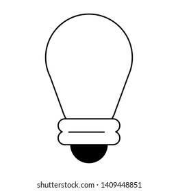 lightbulb idea cartoon vector illustration graphic design in black and white