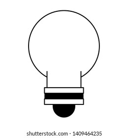 lightbulb idea ccartoon vector illustration graphic design in black and white