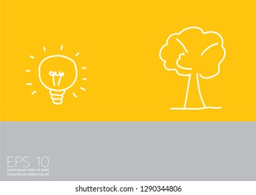 Lightbulb idea concept design with tree.