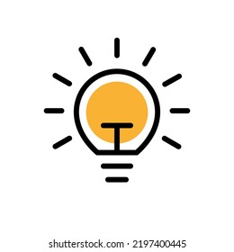 idea de bombilla ligera, símbolo de creatividad vector vector
