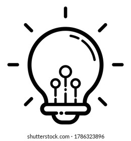 Lightbulb Idea Flat Icon Isolated On White Background